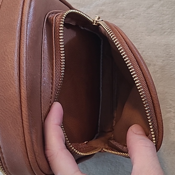 Women's Crossbody Purse Embroidered Vegan Leather Oblong Brown Boho Adjustable - Picture 8 of 12